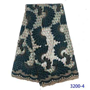 

Fashion Design 2020 Velvet Lace Fabric High Quality African French Lace Fabric Nigerian French Tulle Lace With Stones GD3200B-4