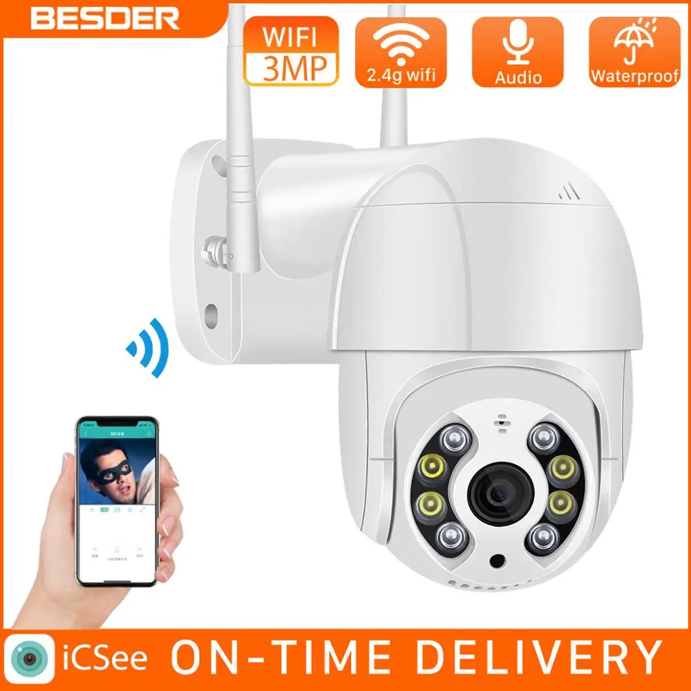 BESDER 5MP PTZ WiFi Camera Motion Two Voice Alert Human Detection Outdoor IP Camera Audio IR Night Vision Video CCTV Surveillan - Famidy.com