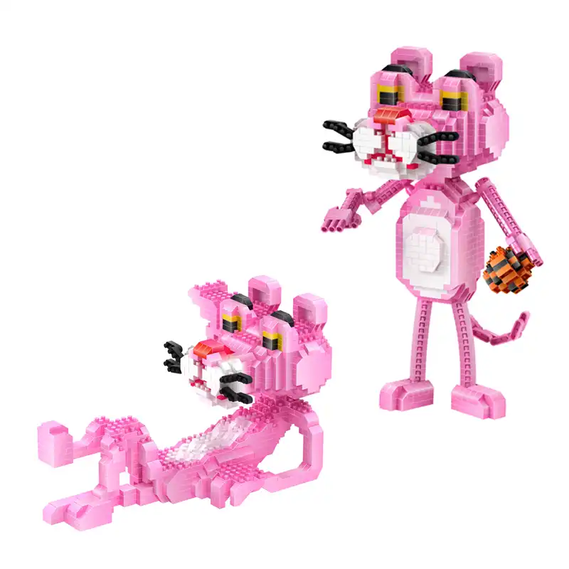 面白いアメリカの漫画フィギュアマイクロダイヤモンドブロックピンクパンサービルディングレンガ組み立てるおもちゃキッズギフト用 Nanobricks スタッキング ブロック Aliexpress