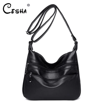

CESHA Luxury Genuine Leather Women Shoulder Bag High Quality Durable Soft Leather Handbag Fashion Female Double Layers Handbag