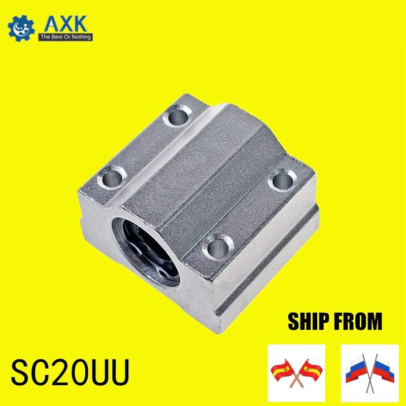 4 шт./лот SC20UUSCS20UU20mm Линейный шарикоподшипник блок ЧПУ маршрутизатор с LM20UU куст Подушка блок linearshaftshiper из России Испания