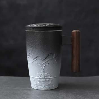 

LUWU CERAMIC TEA MUGS WITH FILTERS COFFEE CUP CHINESE TEACUP DRINKWARE