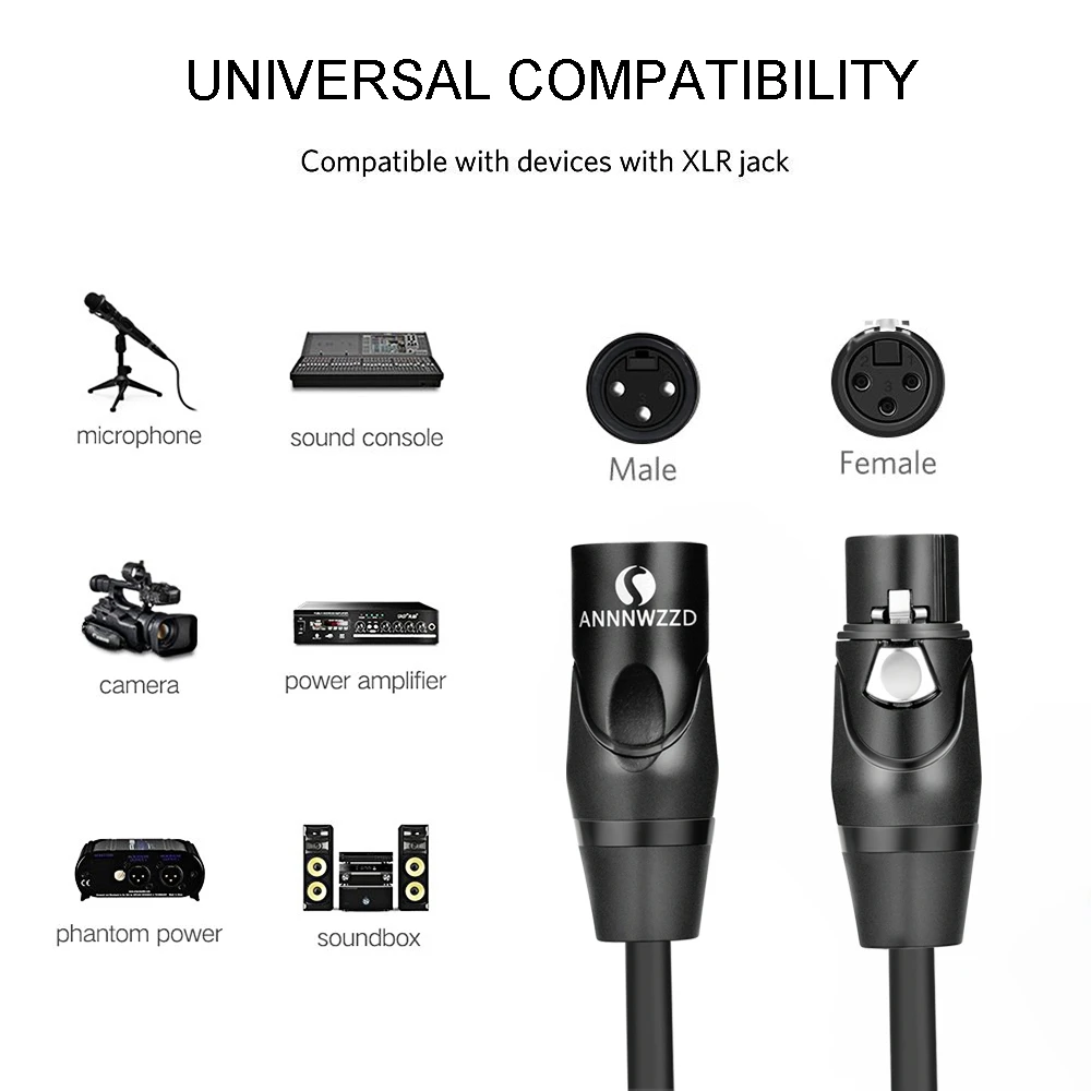 XLR Cable Microphone Audio Sound Cable XLR Male to Female Cable XLR Extension Mikrofon Cable for Audio Mixer Amplifiers XLR Cord XLR Cable Microphone Audio Sound Cable XLR Male to Female Cable XLR Extension Mikrofon Cable for Audio Mixer Amplifiers XLR Cord