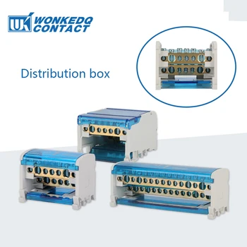 Din Rail Terminal Block WKH-207/211/215/407/411/415 Modular Distribution Block สกรู Universal Electric Wire Power Junction Box 1