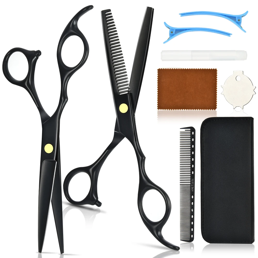 

Professional Hairdressing Scissors Kit Barber Scissors Tail Comb Hair Cloak Hair Cut Comb 8Pcs/Set Hair Styling Tool
