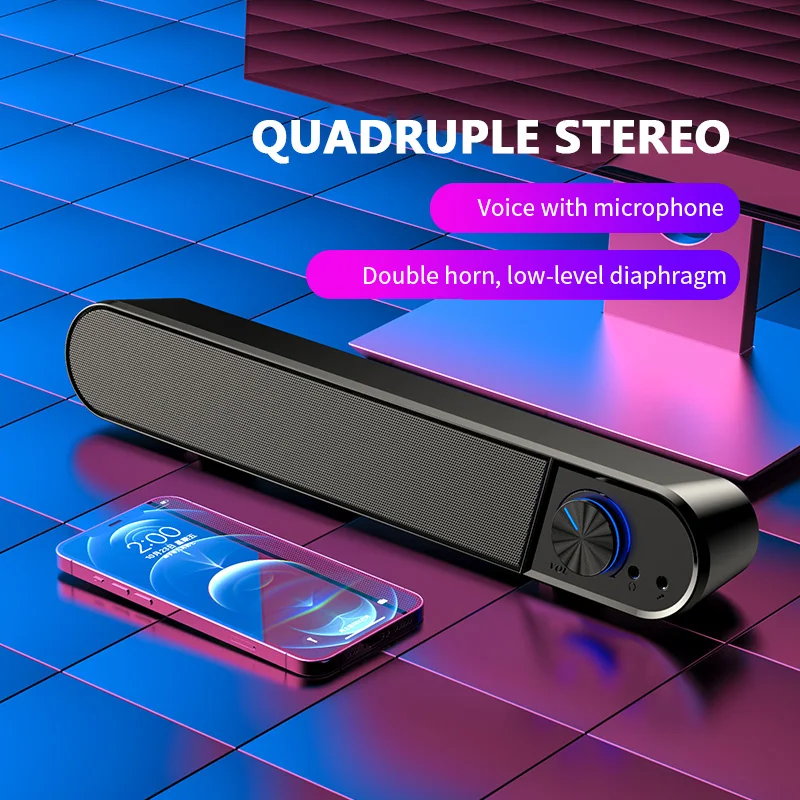 Hi-Fi объемная звуковая панель Bluetooth-совместимая Колонка проводные компьютерные