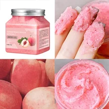 Banho de sal scrub 350g clareamento volta acne feminino esfoliante gel de chuveiro do corpo deixando a fragrância pêssego hidratar a limpeza profunda