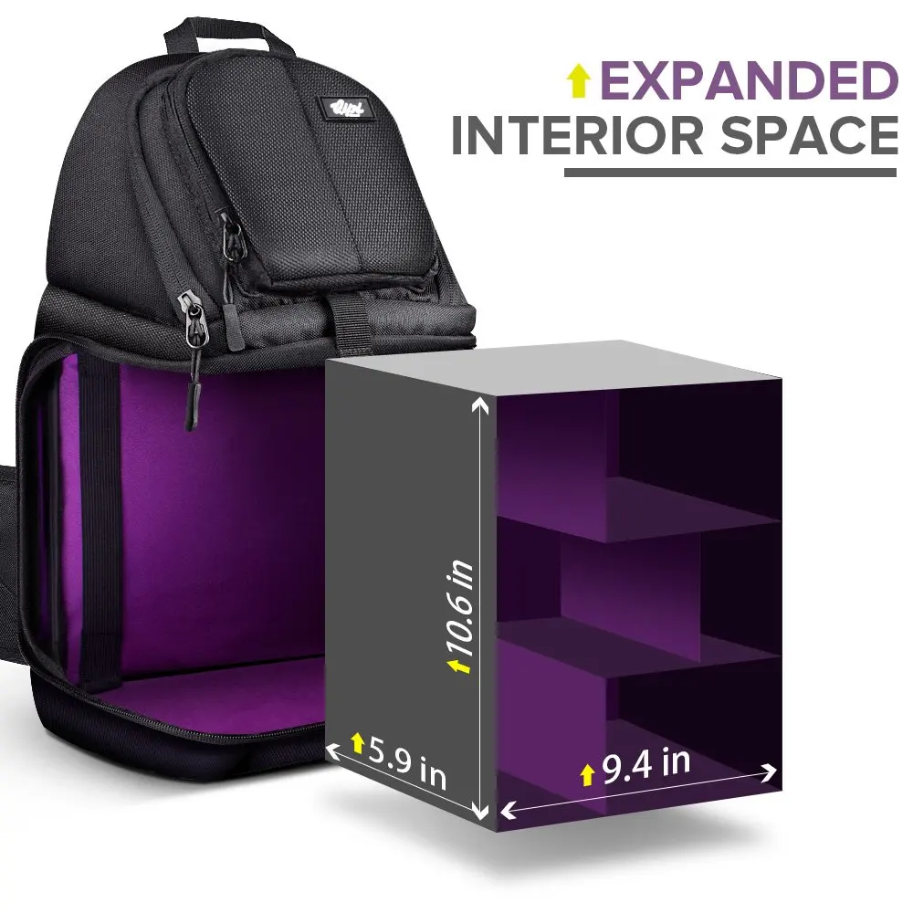 

Camera Bag Style Camera Case Backpack with Modular Inserts & Waterproof Rain Cover for DSLR & Mirrorless Cameras (Black)