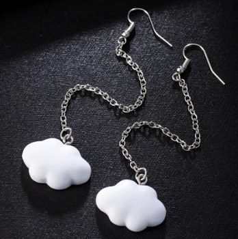 

New Creative Harajuku Cute Colorful Cloud Pendant Drop Earring Long Chain Jewelry for Cool Fashion Women Friendship Girl Gifts