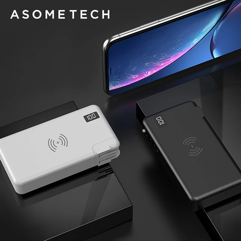 

10000mah QC3.0 PD Fast Charger Power Bank Wireless Charger For Iphone Samsung Tablet Type C USB 3 in 1 18650 Powerbank Poverbank