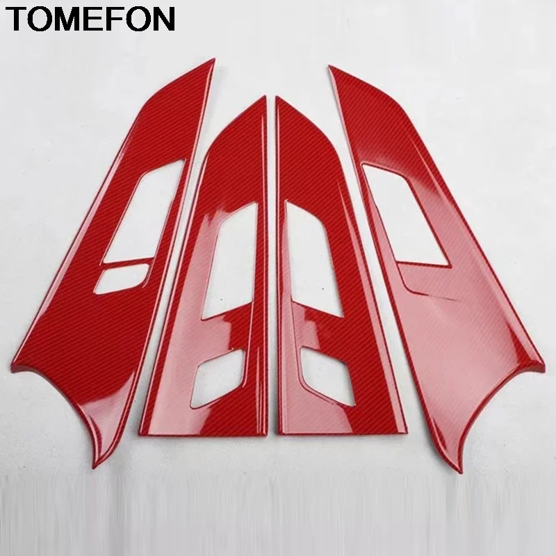 TOMEFON для Audi A5 LHD CarbonFiber внутренняя дверная ручка вытяжная панель защитный замок накладка наклейка Аксессуары ABS