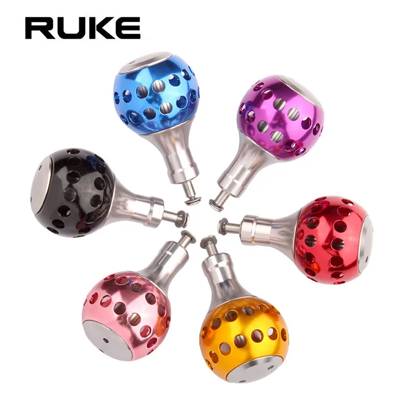 

RUKE New Design Machined Metal Fishing Reel Handle Knobs Bait Casting Spinning Reels Fishing Tackle Accessory