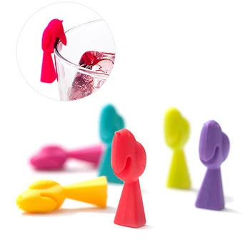 

6PCS Silicone Bird Tits Wine Glass Mark Wine Glass Recognizer Cup Distinguisher(Mixed Color)