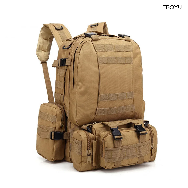 

EBOYU Outdoor Built-up Military Tactical Backpack Army Rucksacks 3 Day Assault Pack Combat Molle Backpack Pouch for Camping Bag