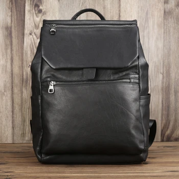 

2020 New genuine leather fashion trend men's backpack retro style top layer cowhide high quality bag