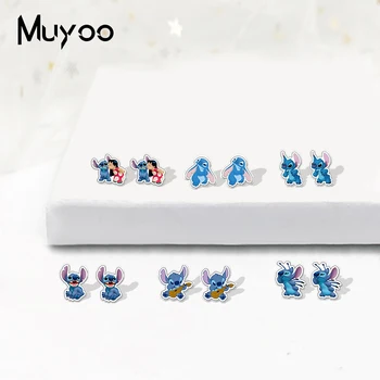 

New Fashion Lilo and Stitch Icons Acrylic Epoxy Earrings Lovely Lilo and Stitch Arylic Resin Earrings Gifts for Kids