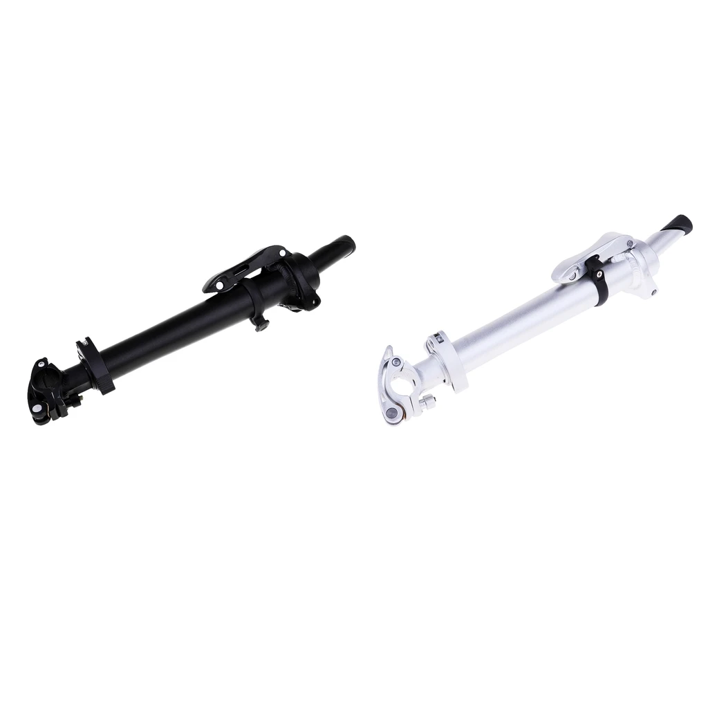 Universal Folding Bike Handlebar Stem With Teeth Quick Release Bicycle Adjustable Riser - Silver & Black