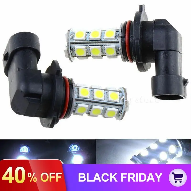 2 шт. 12V HB3 9005 18SMD 5050 Светодиодный Противотуманные фары Дневные Фары Светильник Белый светодиодный дневные ходовые огни для вождения автомобиля головной светильник Автомобильная Противо-Туманная лампа