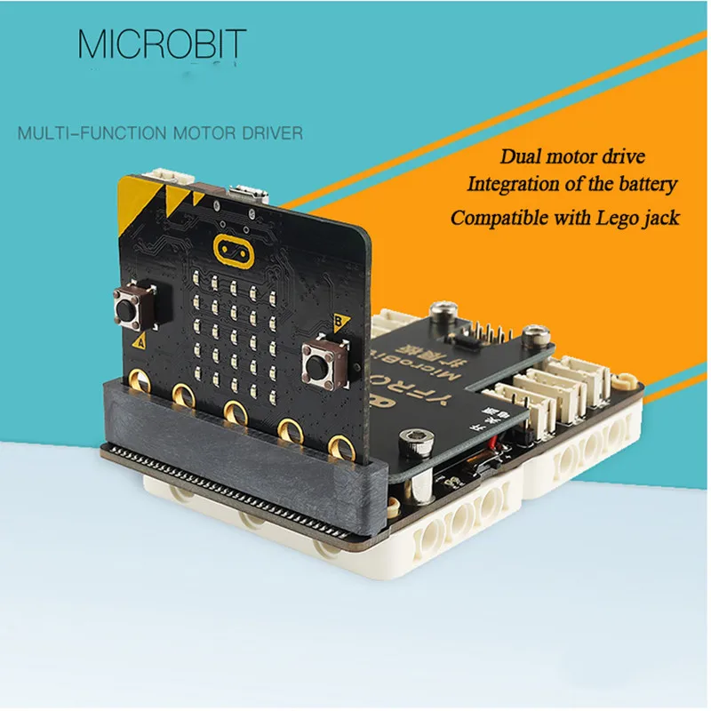 

Microbit Expansion Board Motor Drive Board 2-way motor control integrated battery compatible with LEGOs bricks