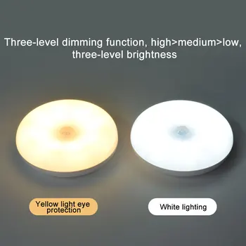 

LED Silver Closet Cabinet Lamp Battery Powered USB Charging Lamp Touch adjust the brightness Kitchen Bedroom Night Light