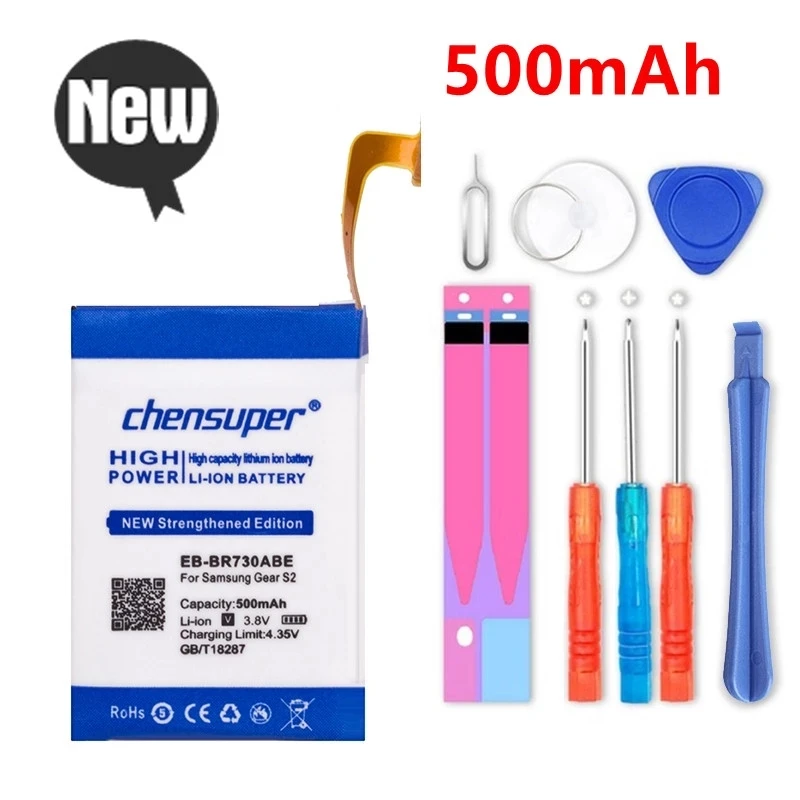 100% Di Alta Qualità 500Mah Batteria Di Eb-Br730Abe Per Samsung Galaxy Gear S2 Batteria 3G Versione R730 Sm-R730 & Gear Sport Sm-R600