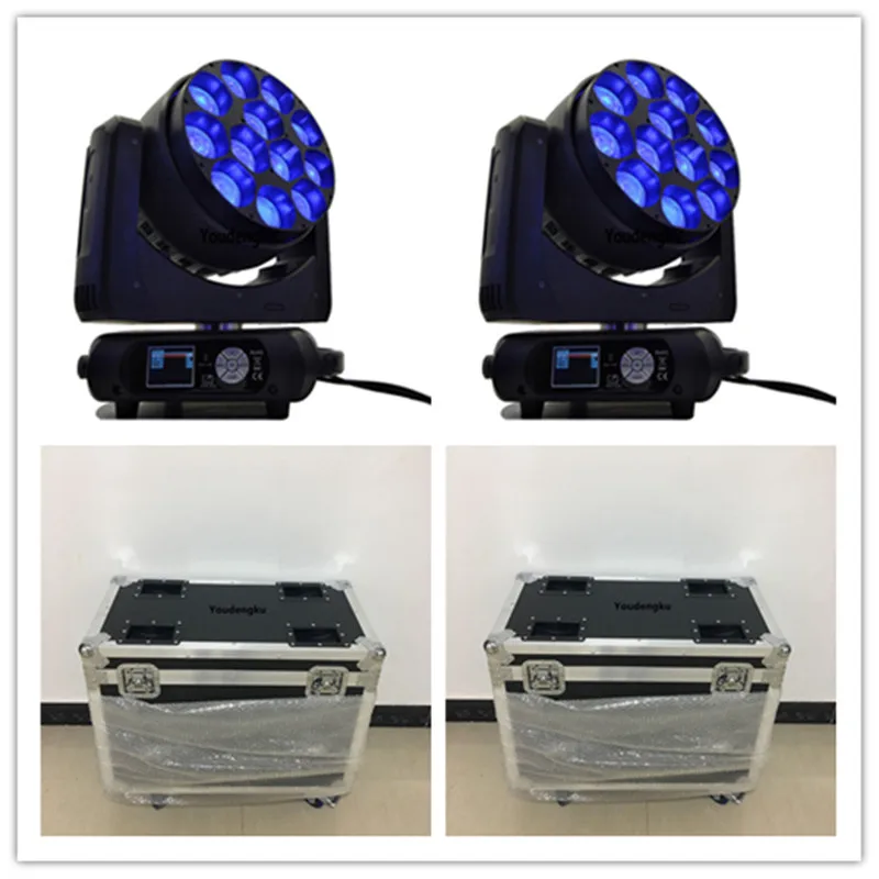 

4pcs with flightcase 12x40W 4 in 1 rgbw led zoom moving head wash light bee eye led dmx zoom moving head dj lighting