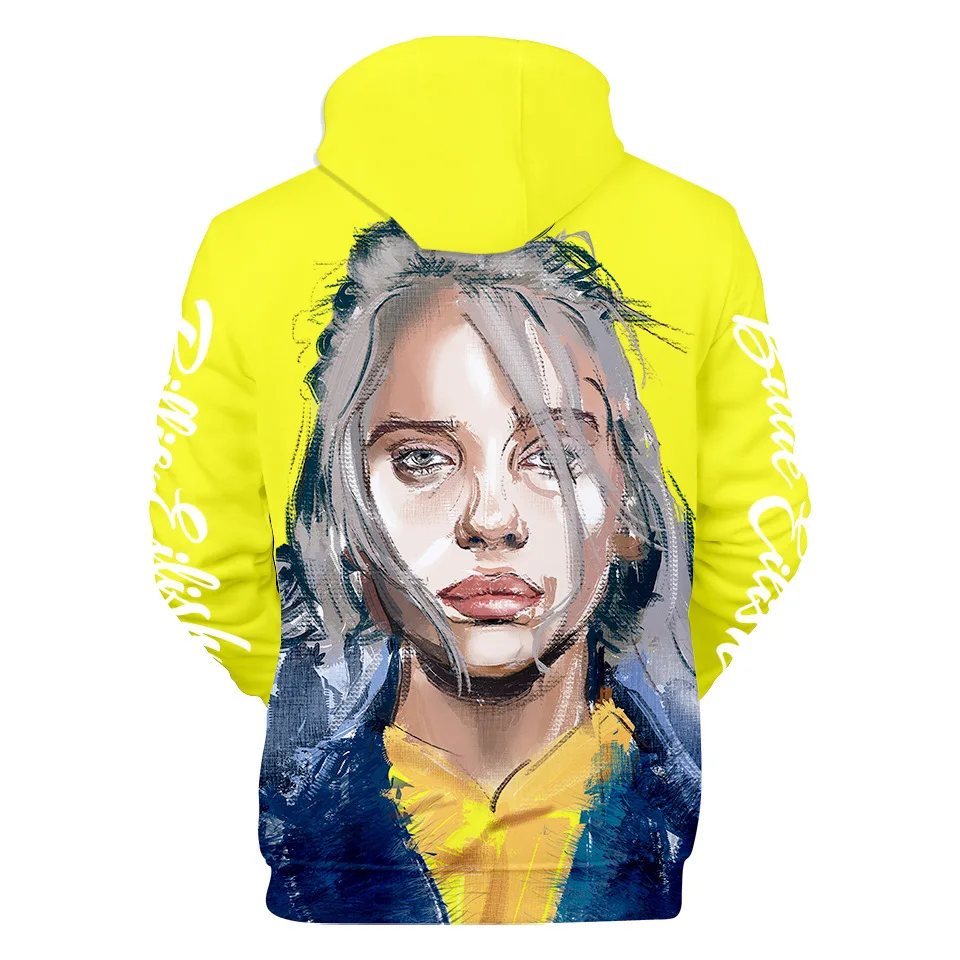 Модный дизайн Billie Eilish 3D толстовки Толстовка для мужчин и женщин Billie Eilish толстовки с капюшоном осенне-зимняя одежда куртки