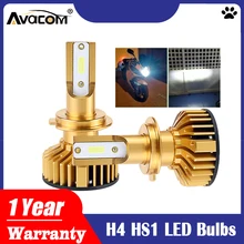 Avacom 2 قطعة LED H4 LED HS1 موتو المصابيح الأمامية 12 فولت 6500 كيلو الأبيض COB رقاقة 72 واط 12000Lm H7 دراجة نارية سكوتر كشافات الضباب الخفيف(China)
