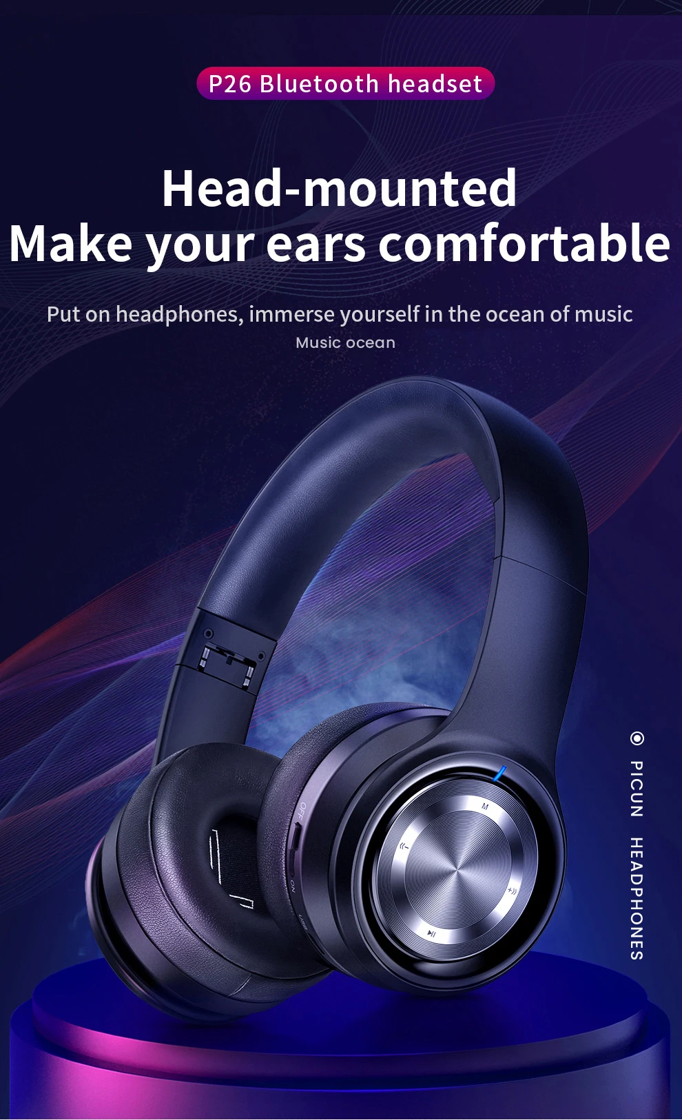 Bluetooth 5,0 наушники за ухо 40H Playtime Hi-Fi стерео беспроводные наушники глубокий бас складные проводные наушники с микрофоном