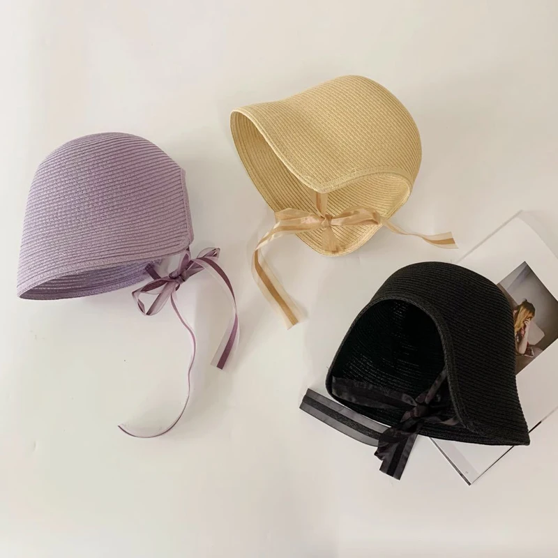 王女の子供帽子キャップ女の子のためのわら夏帽子ベビー帽子子供バケツ帽子調節可能な子供のための2 5y 1pc Hats Caps Aliexpress