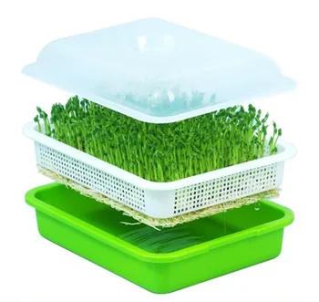 

Seed Sprouter Tray BPA Free PP Soil-Free Big Capacity Healthy Wheatgrass Grower with Cover Seedling Tray Sprout Plate Hydroponic