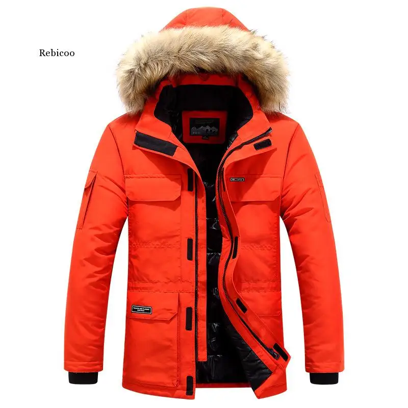 Winter Parkas Men Thicken Coat Fur Hooded Keep Warm Jacket Overcoat Men Windbreaker Big Pockets Parkas Coat 5Xl 6Xl