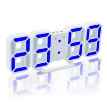 Цифровые настенные часы 3D Светодиодный Настольные часы будильник Время Температура Дата 24/12 час дисплей электронный будильник