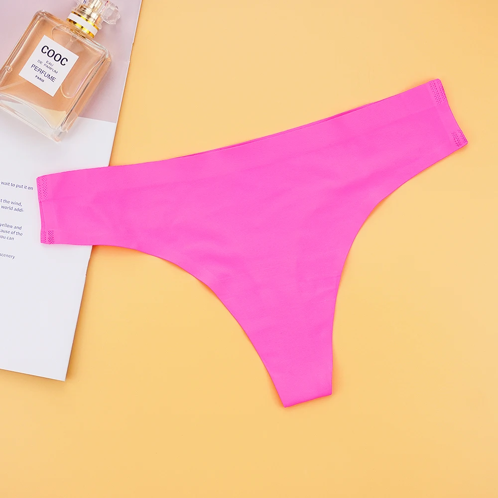 lace panties Thong Women Seamless Panties Sexy Underwear Ice Silk Female Tangas Sports Low Rise Strings Solid Color S-XL Shorts wirarpa underwear