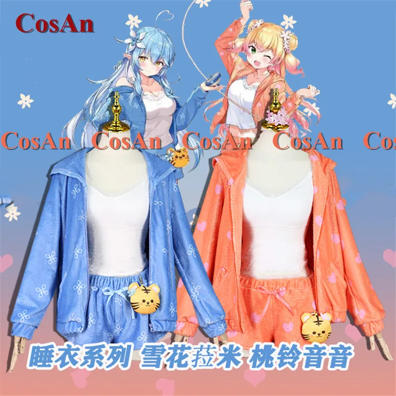 

CosAn Anime Vtuber Hololive Yukihana Lamy/Momosuzu Nene Cosplay Costume Sweet Lovely Pajamas Activity Party Role Play Clothing