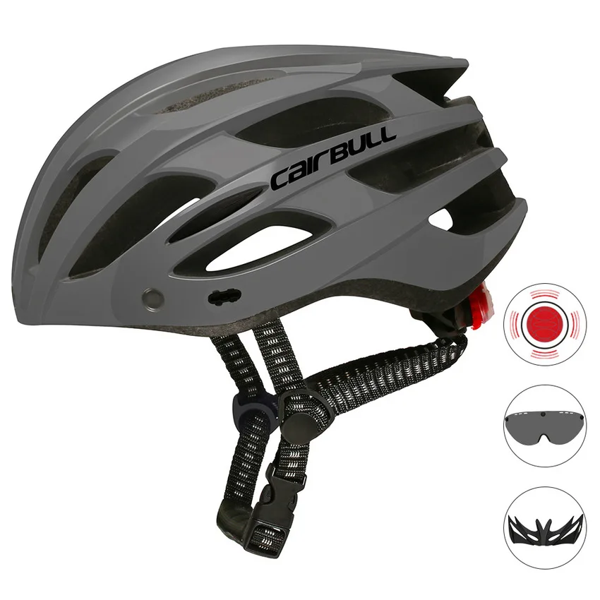 

HOT Ultralight Cycling Helmet With Removable Visor Goggles Bicycle Taillight Intergrally-molded Mountain Road Bike MTB Helmets