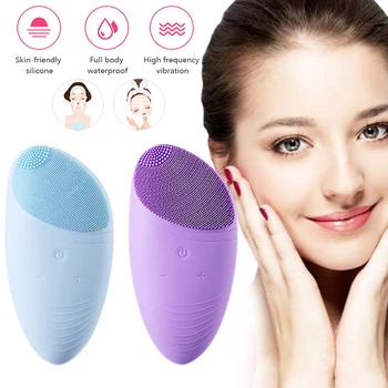 

New Electric Silicone Facial Cleansing Brush Sonic Vibration Massage USB Rechargeable Smart Ultrasonic Face Cleaner Beauty Tool