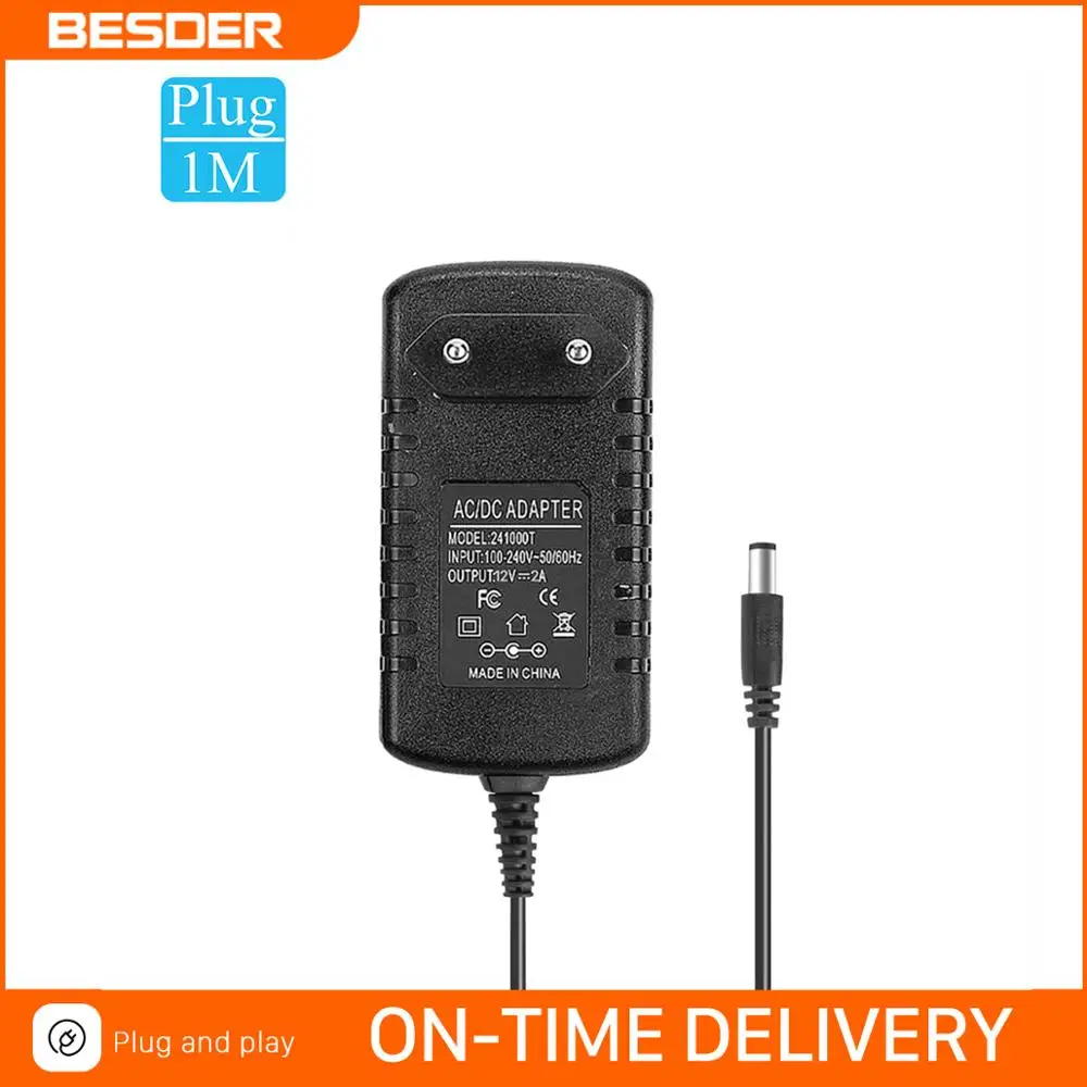 BESDER AC 100 240V вход DC 12V 2A выход питания европейская вилка адаптер зарядное