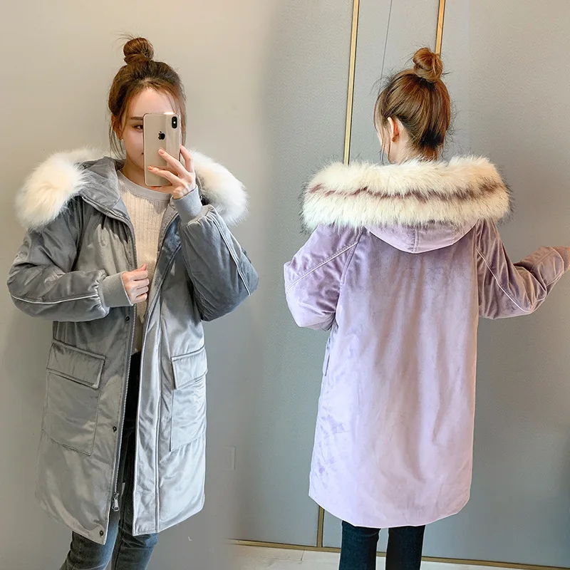 

2019 Autumn And Winter Mid-length INS Lambs Wool Loose-Fit Bread Cotton Coat Oversize Coat Fashion College Style Cotton Coat