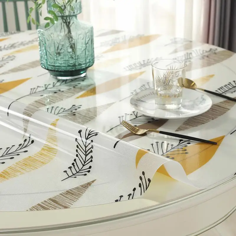 Свадебная Водонепроницаемая круглая скатерть Tischdecke из ПВХ скатерть|soft glass|table cloth