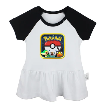 

Christmas Crackers People Pokemon Go Pokeball Tsutarja Pokabu Design Newborn Baby Girls Dresses Toddler Infant Cotton Clothes
