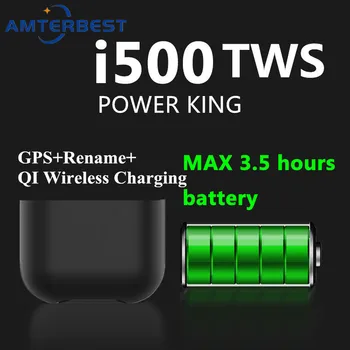 

AMTERBEST I500 TWS Portable Wireless Bluetooth Earphone Touch Control Headset Stereo Earbuds with Qi Wireless Charger for Phones