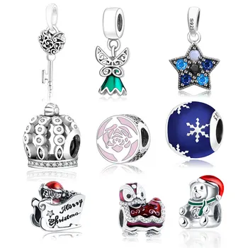 

2019 Spring 925 Sterling Silver DIY Lovely Key Pendants Beads Charms Fit Original Europe Charm Bracelet Women Jewelry Berloque