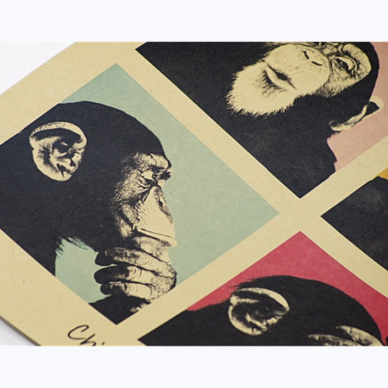 Wall Stickers Vintage Gorilla Poster Home Decor wall stickers
