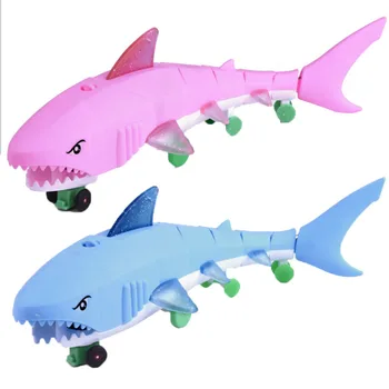 

Kid's Electric Toys Drawstring Electric Shark Leash Lighting Music Universal Plastic LED Light Children's Toys
