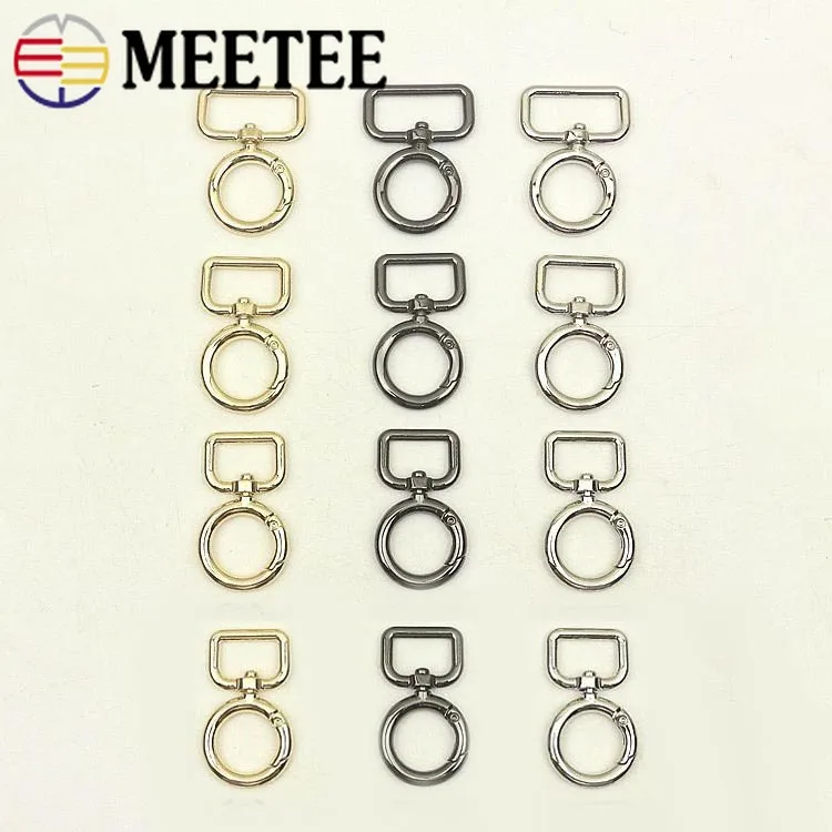 

5/10pcs Square O Rings Metal Buckles for Bag Strap Snap Clip Trigger Spring Ring Dog Collar Keychain Connector DIY Accessories