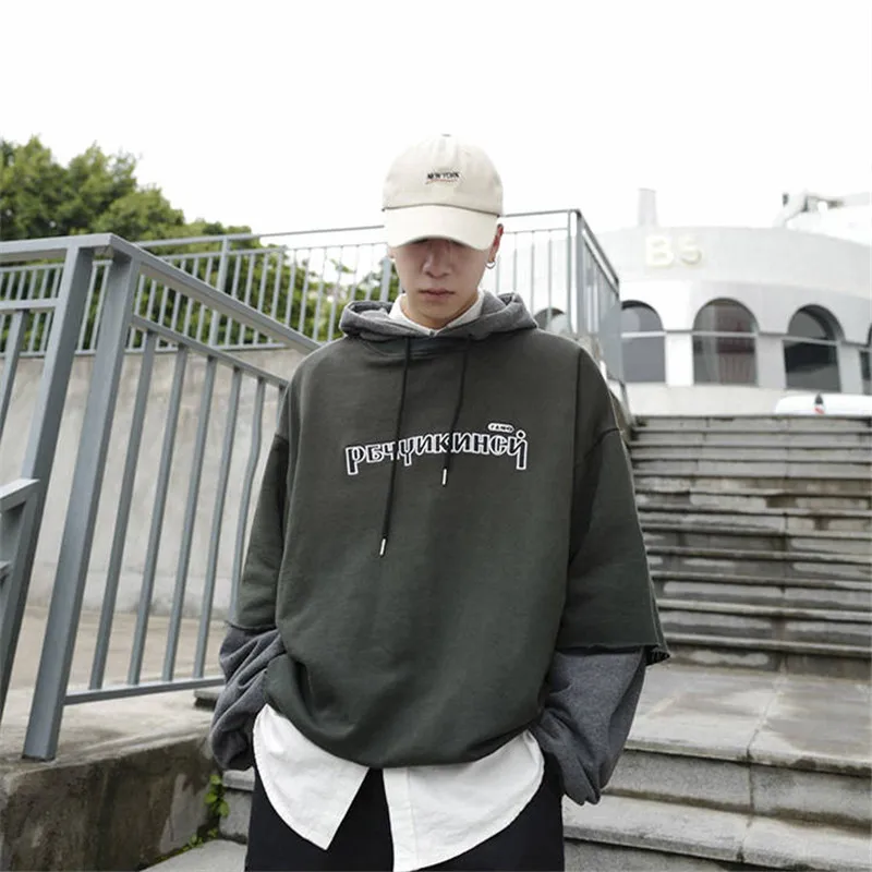 Мужская толстовка с капюшоном синяя Повседневная Толстовка в стиле хип хоп