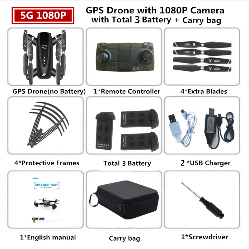 Радиоуправляемый Дрон 4K HD камера S167 gps Dynamic Follow 5G WiFi FPV 1080P Квадрокоптер Вертолет игрушка в подарок VS E58 M65 E511 SG106 F11 XS812 - Цвет: 5MP-5G-Carry Box 3