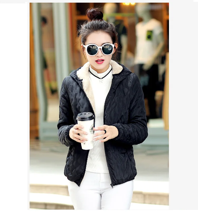 Autumn And Winter New Style Korean-style Short Slim Fit Cotton-padded Clothes Women's Berber Fleece Cotton Coat Students Ho
