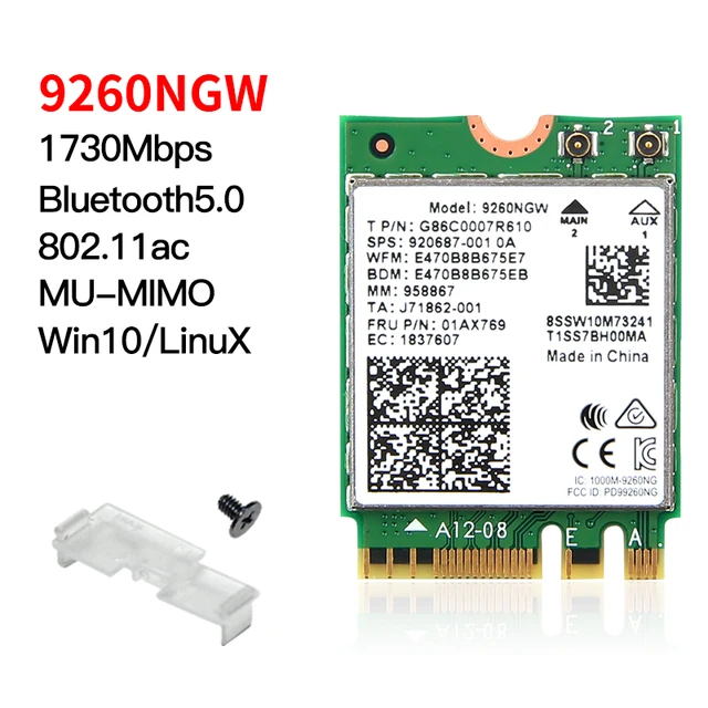 2030Mbps 2.4G/5Ghz M.2 Network Wifi Card For Intel 9260 AC 9260NGW 802.11